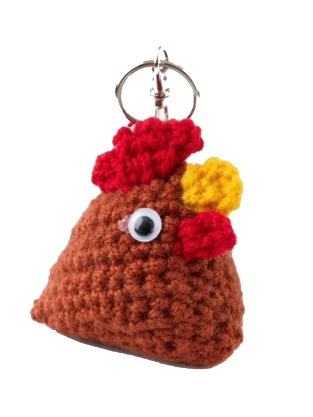Handmade Crochet Chicken Keychain animal charm 1.5 inch for keys, bagpack purse